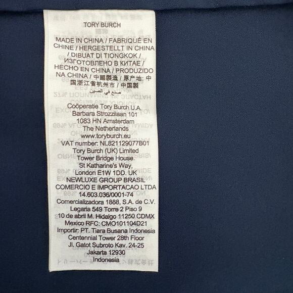 TUCKERNUCK Tory Burch Navy Maxi Dress XL Puff Sleeve Tiered Quiet Luxury NWOT - Picture 11 of 15